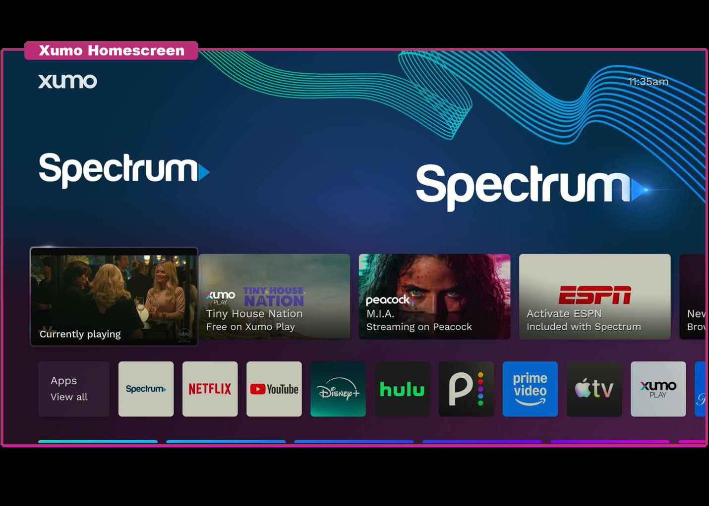 Xumo Home screen