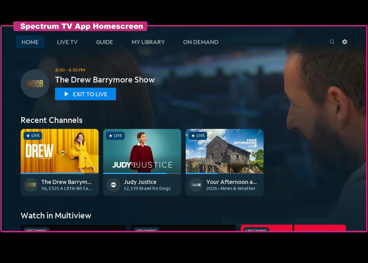 Spectrum TV App Home screen