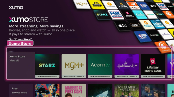 Xumo Store on Xumo Home Screen