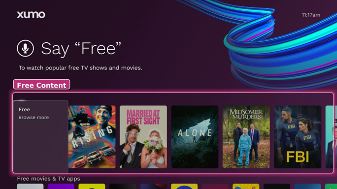 Explore Free Content on Xumo Home Screen